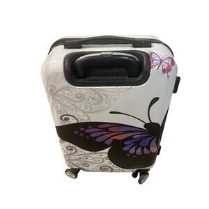 Butterfly Hard Shell Luggage  Lightweight Expandable Carry-On Suitcase w/ Wheels